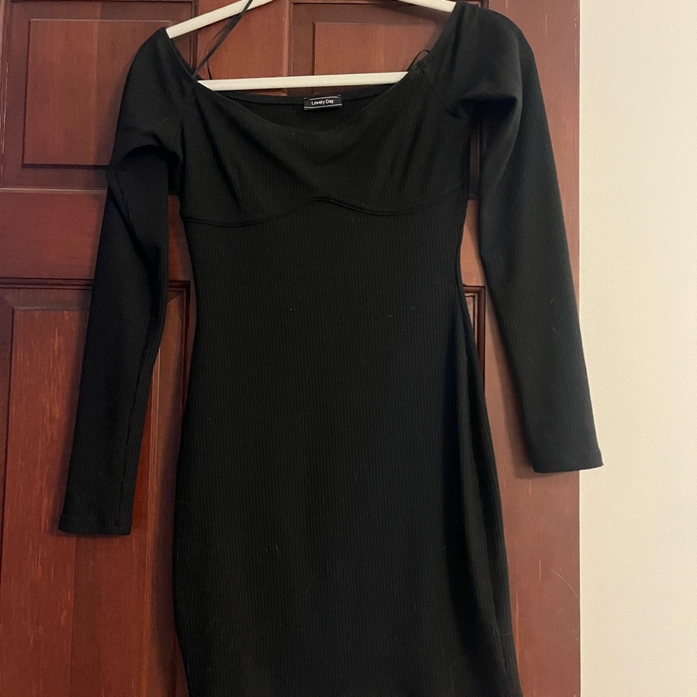 Lovely Day Black Long Sleeve Dress
